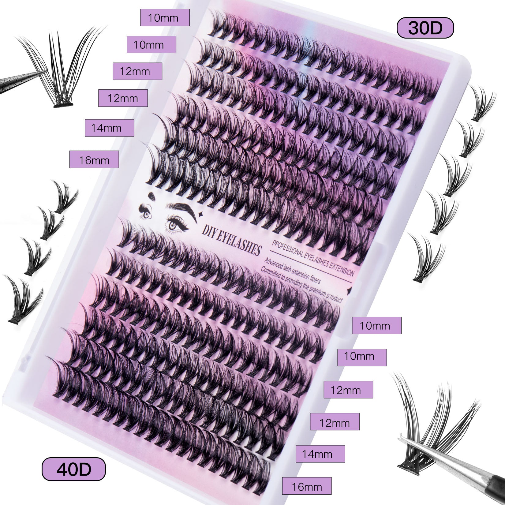 Cluster Lashes 30D/40D Set | Monika Beauty