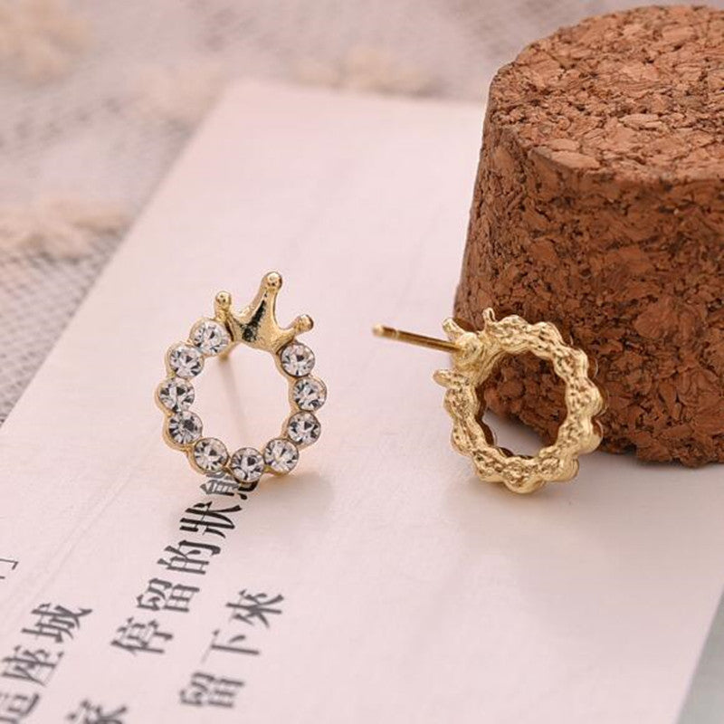 Monika Crown Diamond Stud Earrings