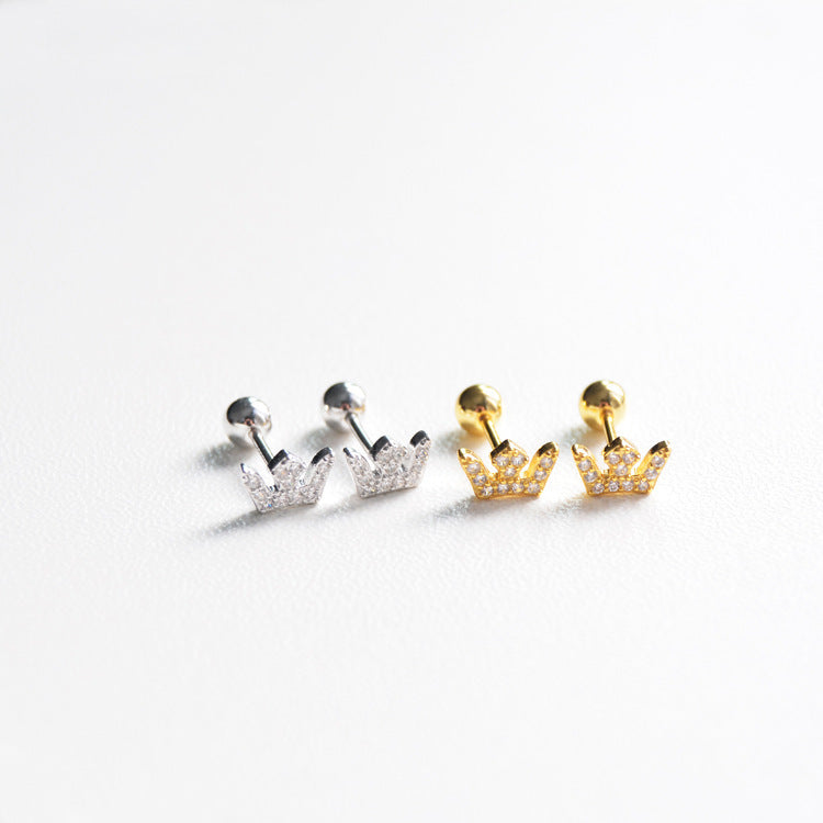 Monika Crown Zircon Stud Earrings