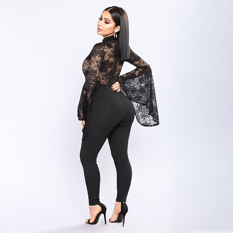 Monika Flared Sleeve Lace Jumpsuit
