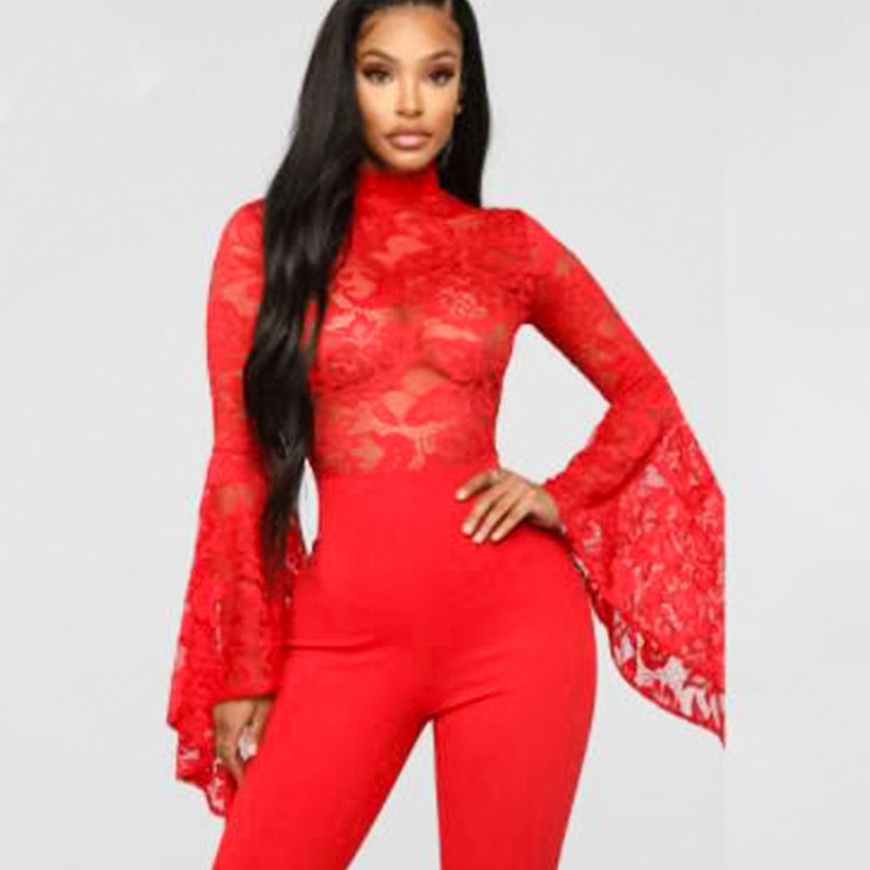 Monika Flared Sleeve Lace Jumpsuit