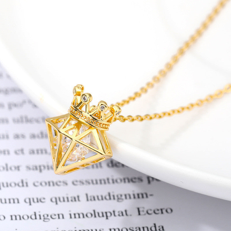 Monika Royal Crown Zircon Necklace