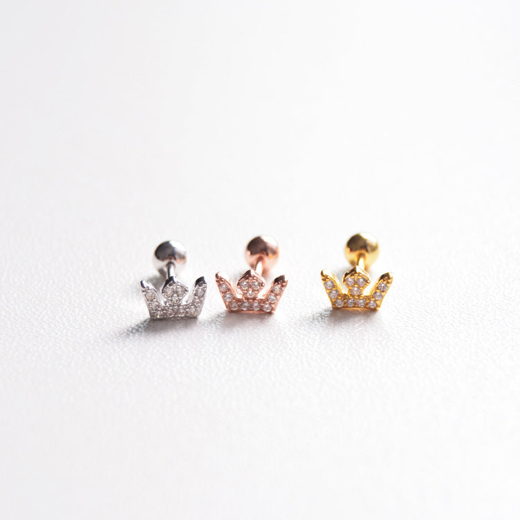 Monika Crown Zircon Stud Earrings