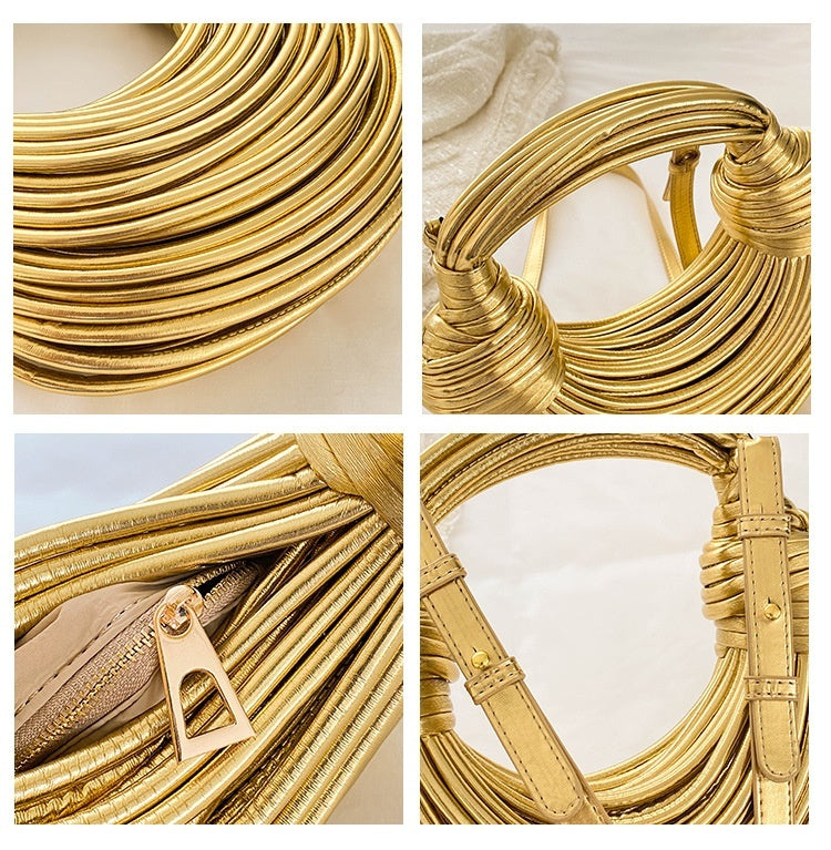 Monika Shiny Metal Noodles Underarm Bag