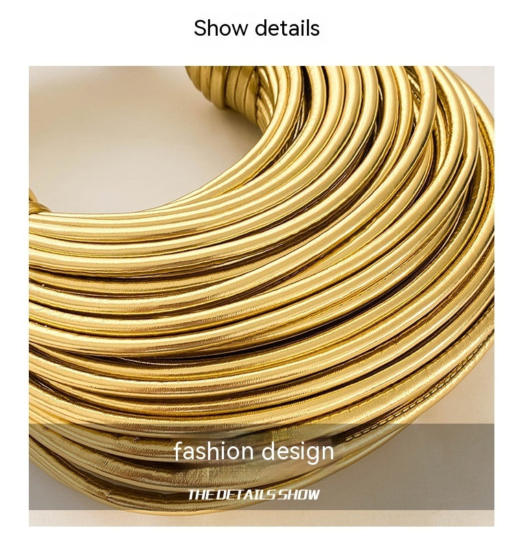 Monika Shiny Metal Noodles Underarm Bag