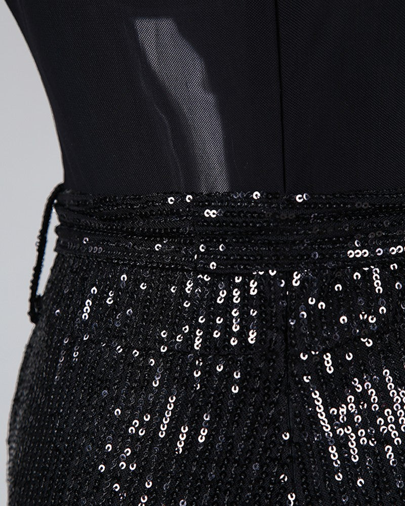 Monika Deep V Sequin Jumpsuit