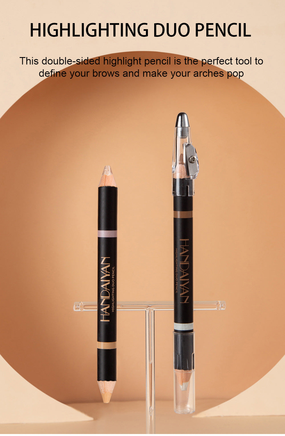 Monika 2-in-1 Waterproof Eyebrow Pencil & Highlighter