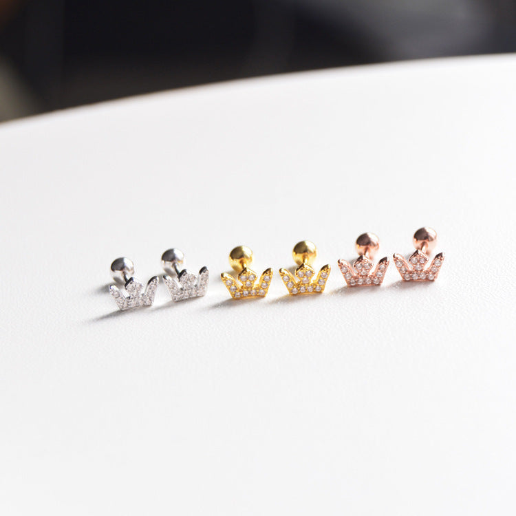 Monika Crown Zircon Stud Earrings