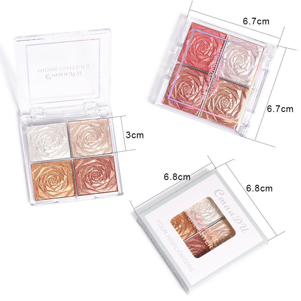 Monika CmaaDu 4-Color Highlighter & Blush Palette