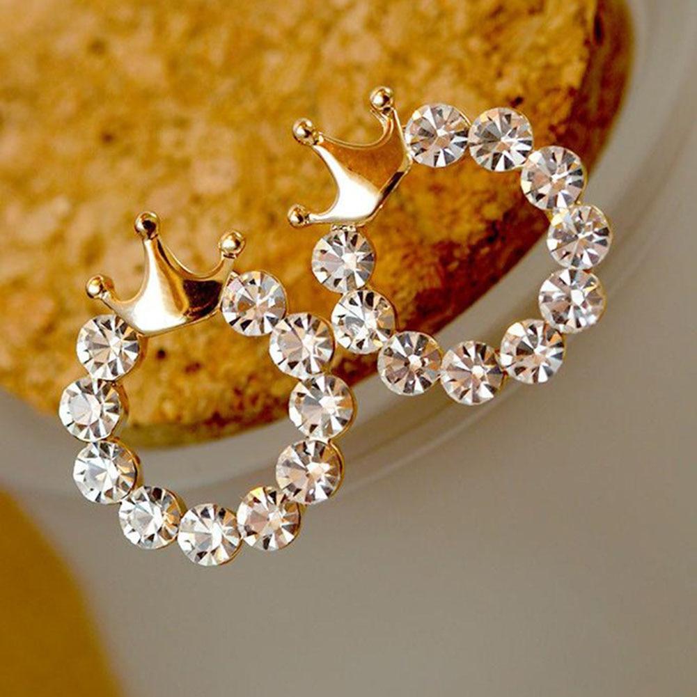 Monika Crown Diamond Stud Earrings