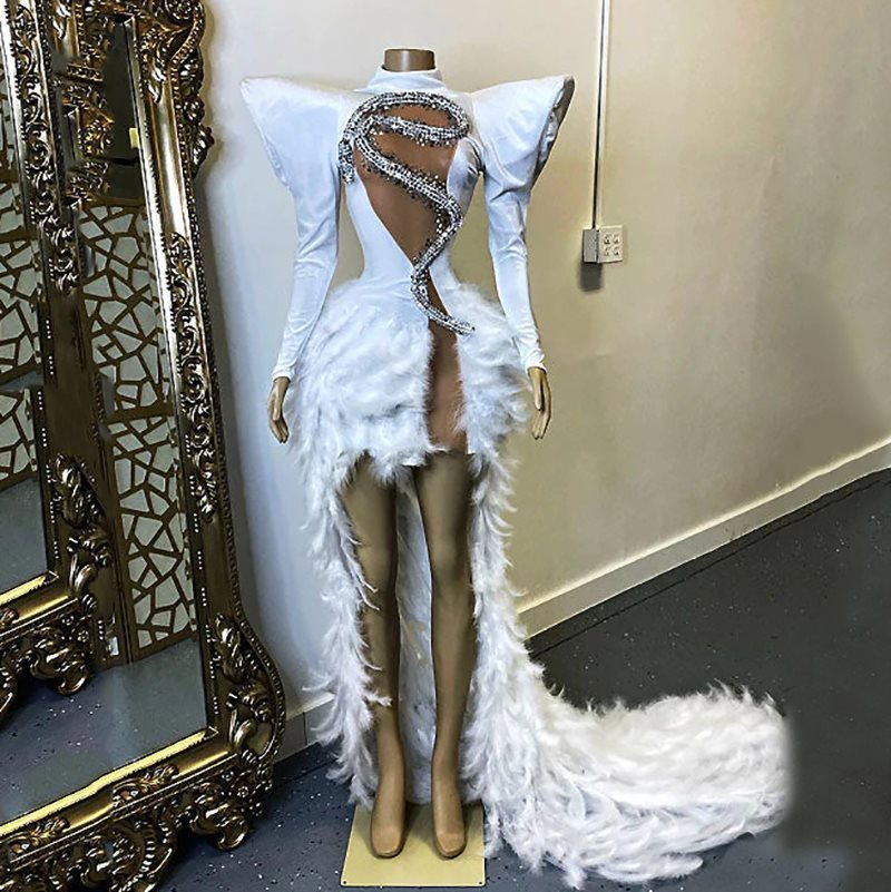 Monika Beauty Pageant Feather Dress