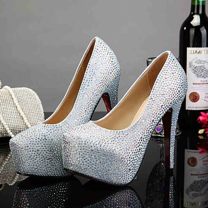 Monika Plus-Size 14cm Crystal High Heels