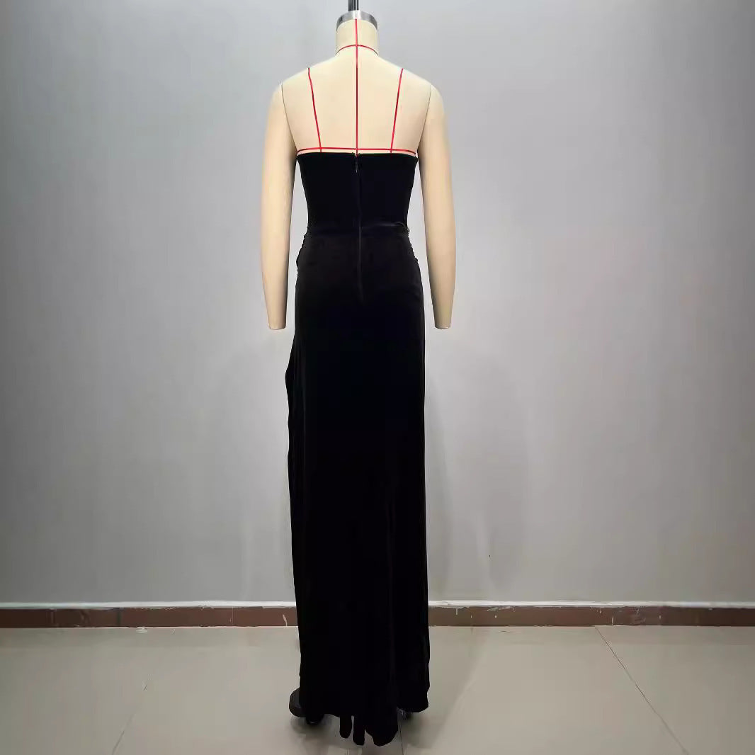 Monika Women’s Black Bandeau Slim-Fit Dress