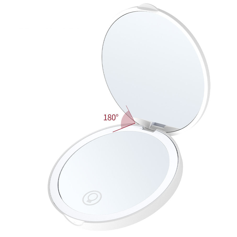 Monika Portable Folding LED Makeup Mirror – 2X Magnification