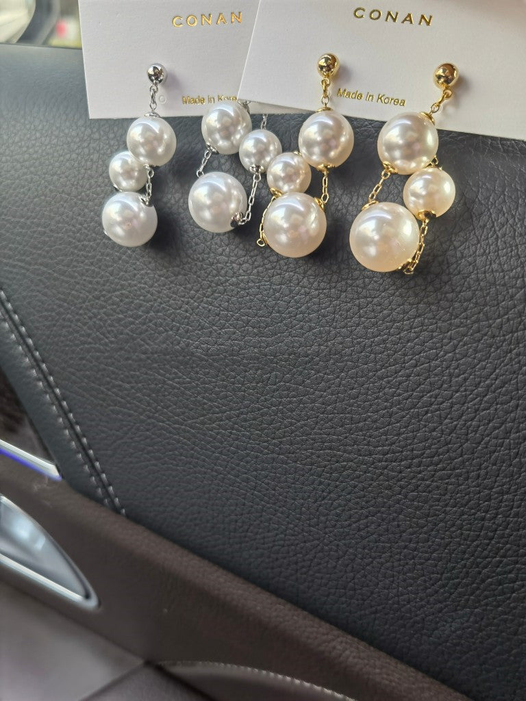 Pearl Beaded Tassel Stud Earrings | Monika Beauty