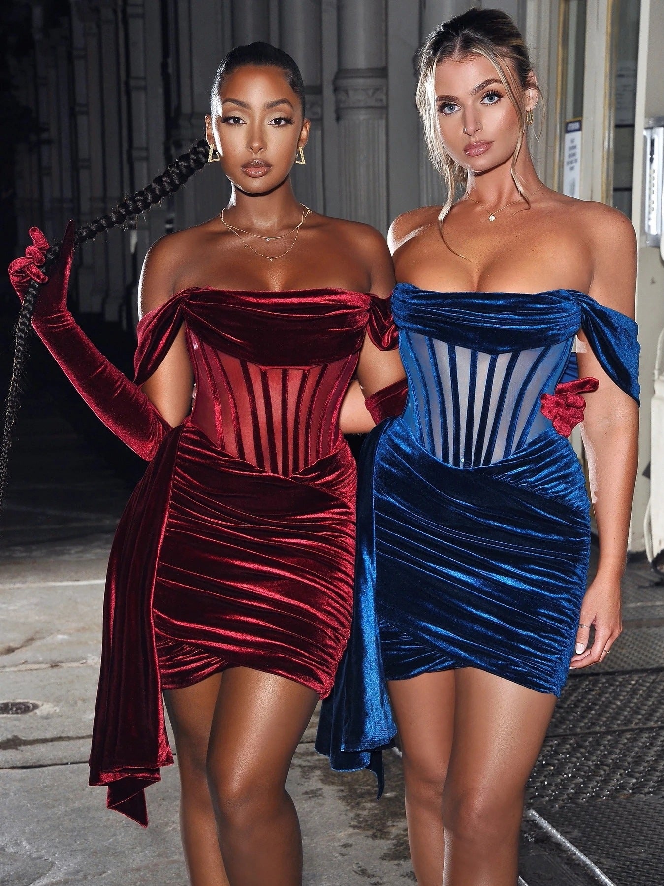Monika Women’s Velvet Sexy Evening Dress